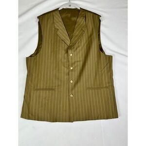 Steve Harvey Suit Vest Mens Wool Cashmere Pinstripe Maclaren Honey 40R